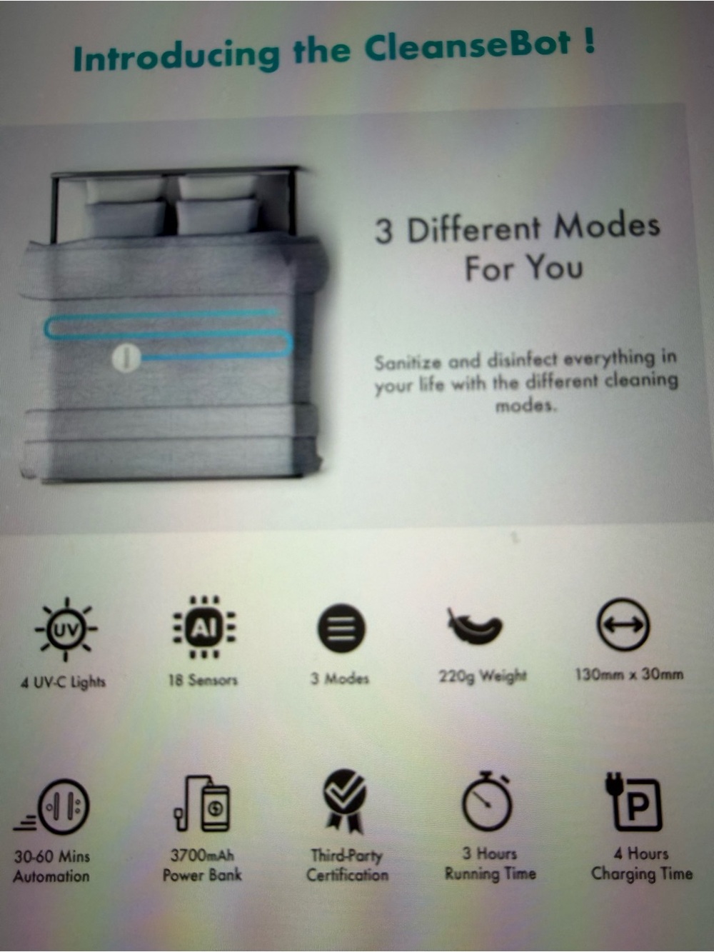 CleanseBot Portable Smart Robot - Picture 4 of 8